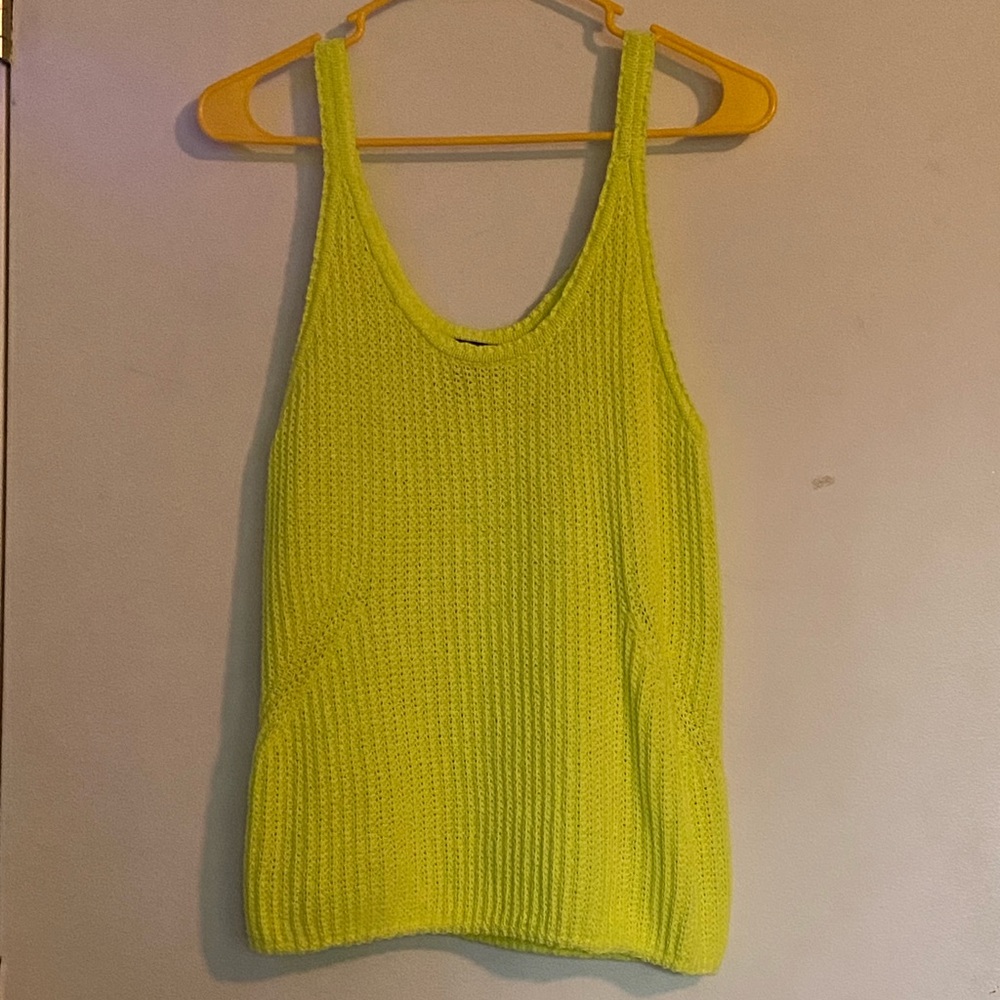 Scoop XL Neon Chartreuse Knitted Tank Top